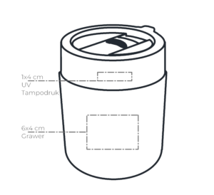 pola nadruku dla kubka z logo Teona