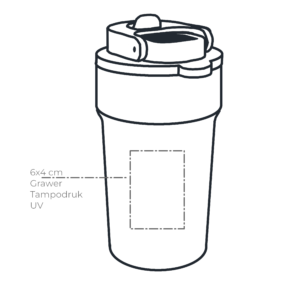 pola nadruku kubka termicznego z termometrem Daisy