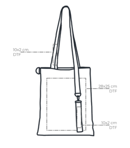 Pola personalizacji dla torby z własnym nadrukiem black GLOW